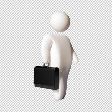3D man with a briefcase Stock Illustration