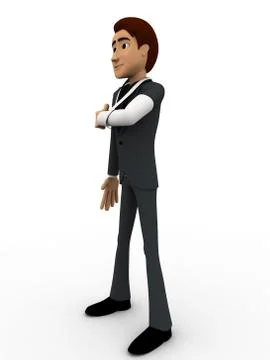 3d man broken hand  concept Stock Illustration