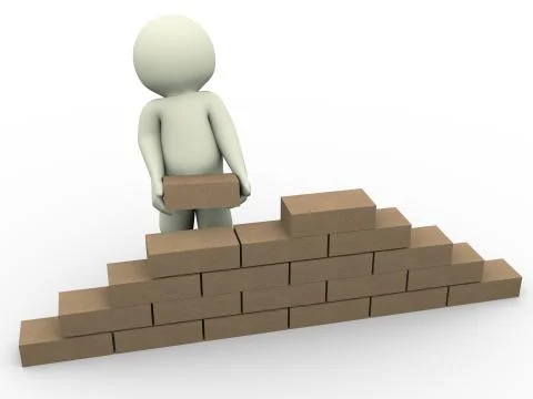 3d man builder Stock Illustration