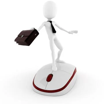 3d man business-man surfing the web Stock Illustration