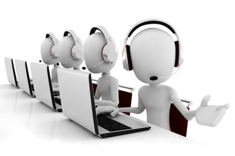 3d man call center Stock Illustration