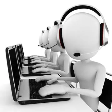 3d man call center Stock Illustration