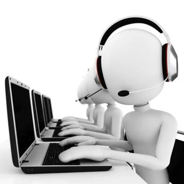 3d man call center Stock Illustration