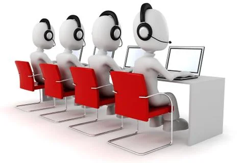 3d man, call center Stock Illustration