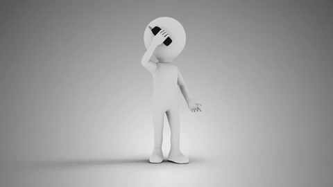 3D Man Calling someone on the phone in a loop Stock Footage 249614150