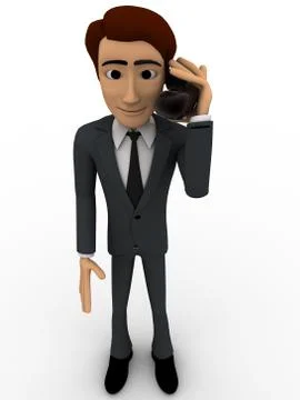 3d man calling with telephonic reciever concept Stock Illustration