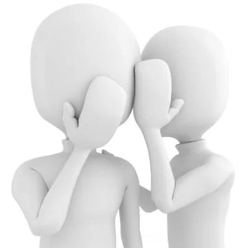 3d man Can You Keep a Secret? Stock Illustration