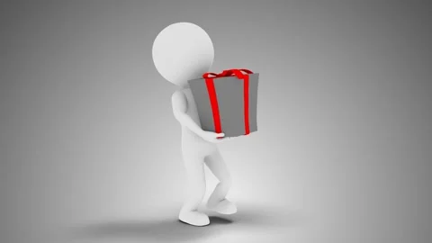 3D Man Carrying A Gift in a loop Vídeos de archivo 249614613