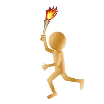 3d man carrying a torch Stock Illustration
