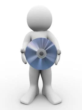 3d man with cd Stock Illustration