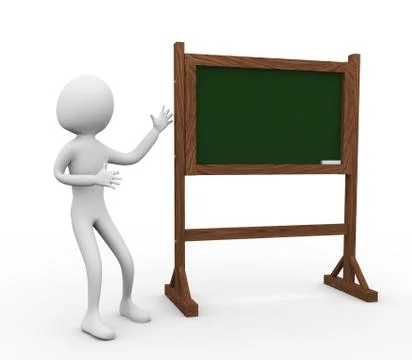 3d man with chalkboard Stock Illustration