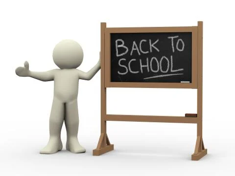 3d man with chalkboard Stock Illustration