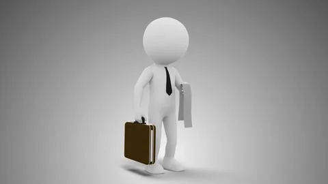 3D Man Checking List in a loop Stock Footage 249613982