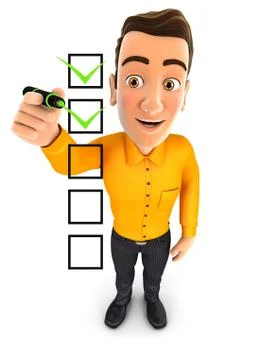 3d man checklist Stock Illustration