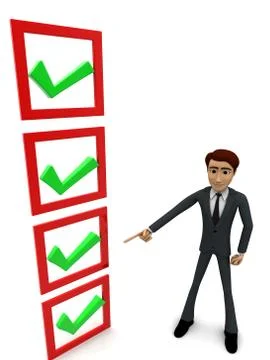 3d man choosing right option concept Stock Illustration