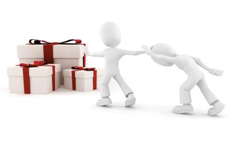 3d man, christmas rush! Stock Illustration