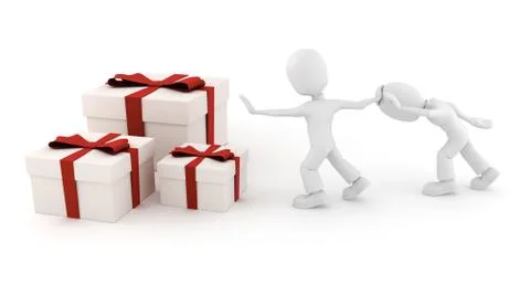 3d man, christmas rush! Stock Illustration