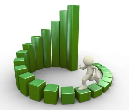 3d man on circular bars Stock Illustration