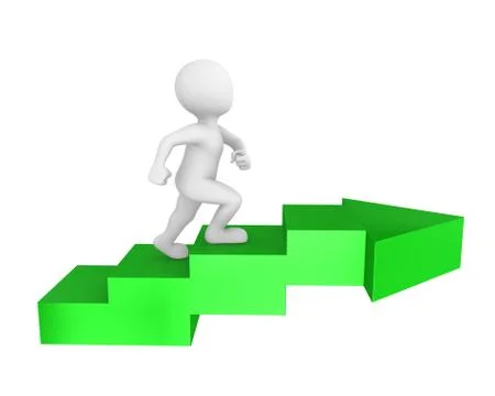 3d man climb up Stock Illustration