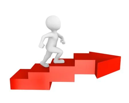 3d man climb up Stock Illustration