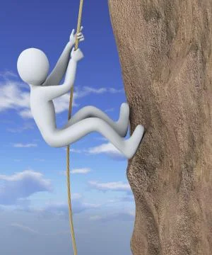 3d man climbing mountain Stock Illustration