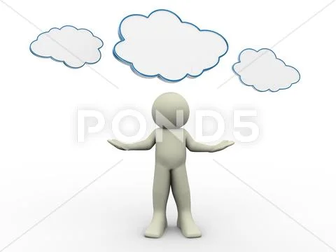 3d man with cloud Иллюстрация
