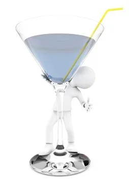 3d man with a cocktail Stock Illustration