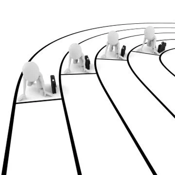 3d man competition Stock Illustration