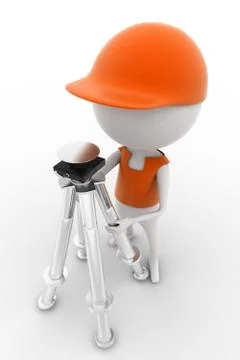 3d man with construction equipment concept Stock Illustration