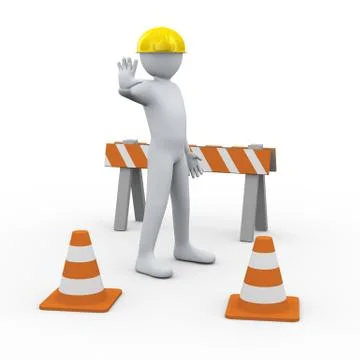 3d man at construction site Stock Illustration