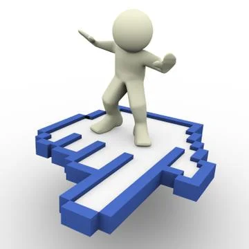 3d man on curso Stock Illustration