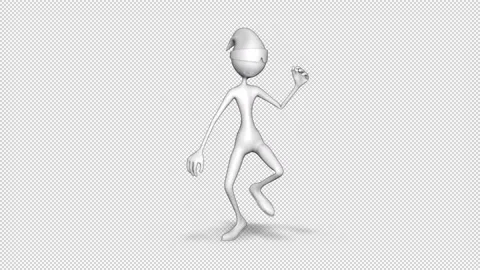 3d Man Dance Loop on Alpha Channel Stock Footage 150090915