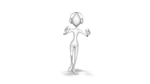 3d Man Dance - Loop on White Background Stock Footage 162817323