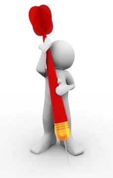 3d man with dart Stock Illustration