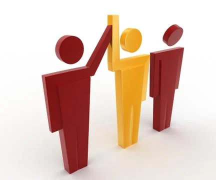 3d man declaring winner from two man concept Stock Illustration