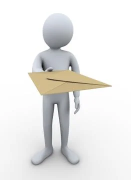 3d man delivering mail Stock Illustration