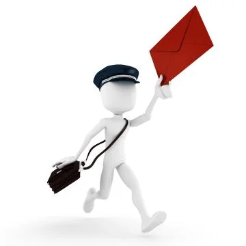 3d man delivering the mail Stock Illustration
