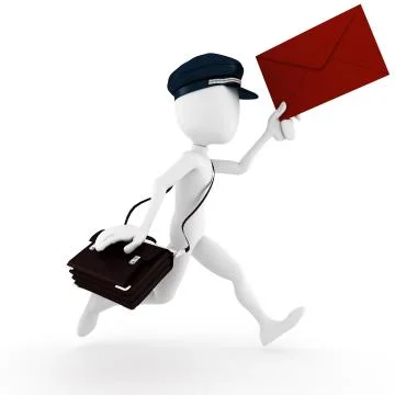 3d man delivering the mail Stock Illustration