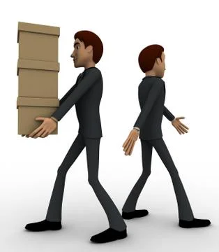 3d man with delivery boxes concept Stock Illustration