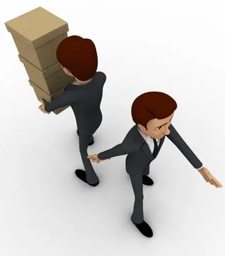 3d man with delivery boxes concept 3d man with delivery boxes concept on w... Stock Photos