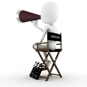 3d man director on stage, ACTION ! Stock Illustration