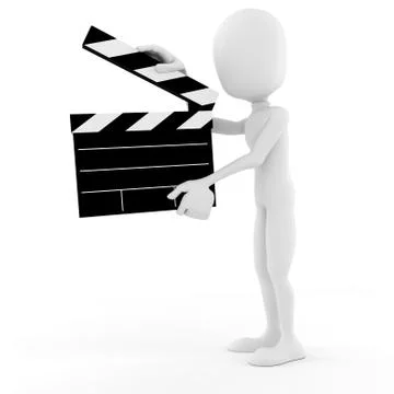 3d man director on stage, ACTION ! Stock Illustration
