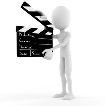 3d man director on stage, ACTION ! Stock Illustration