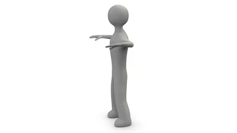 3d man does hands exercises. Side view. Loop. Alpha channel. Stock Footage 70816712