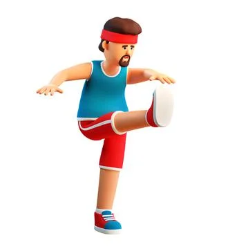 3d man doing aerobics Stock-Illustration