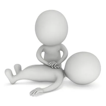 3d man doing cpr first aid Stock Illustration
