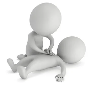 3d man doing cpr first aid Stock Illustration