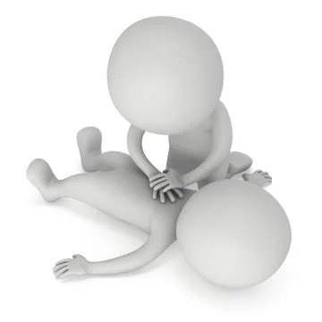 3d man doing cpr first aid Stock Illustration