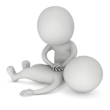 3d man doing cpr first aid 스톡 일러스트