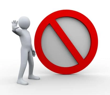 3d man doing stop symbol Stock Illustration